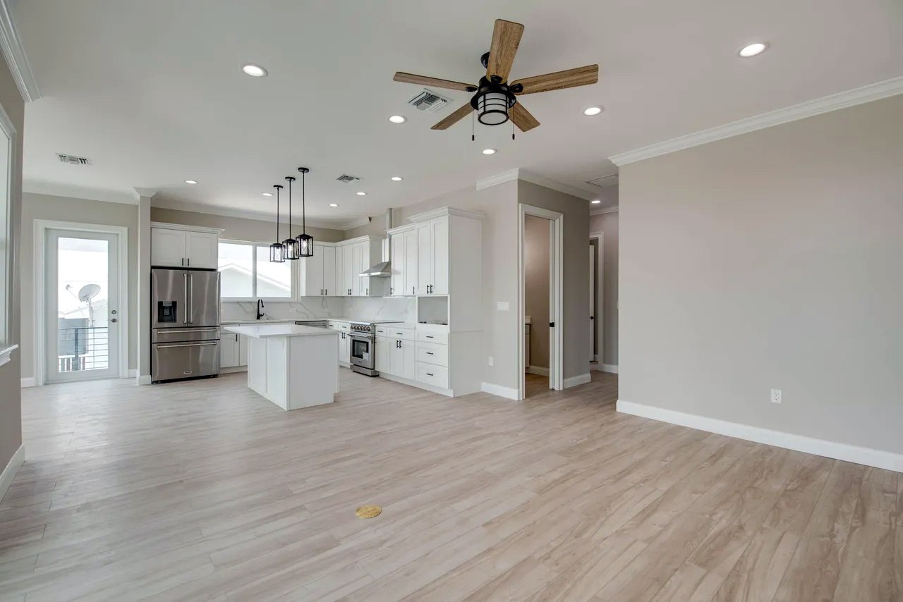 Ocean Shores open kitchen and living area