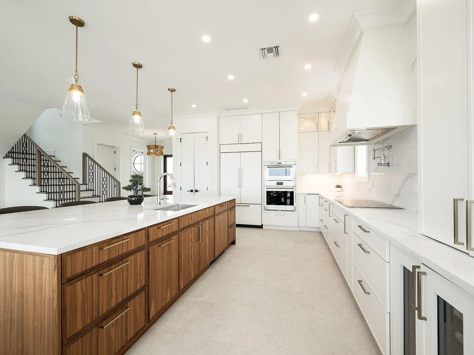 Seven Palms Cove open kitchen and waterfront dining area