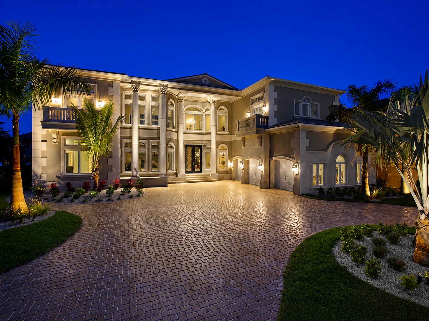 Florida Keys coastal residence at dusk